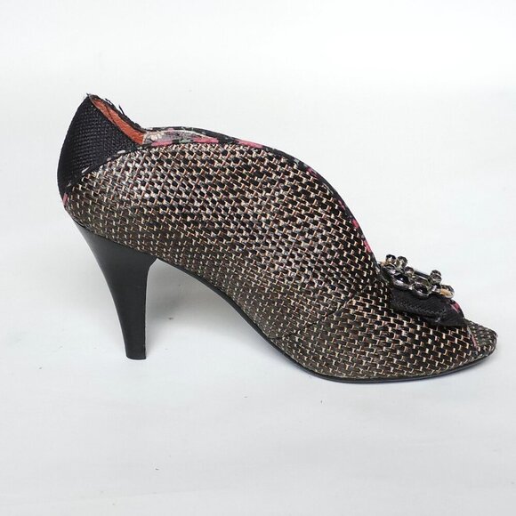 BLACK RED ALERT Poetic License Peep Toe Shoes Women's Size 7.5 - Picture 9 of 12